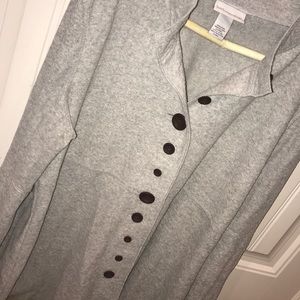 soft surroundings gray button down sweater